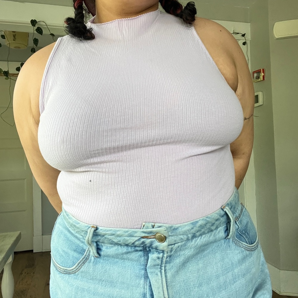 Anthropologie Maeve Mock Neck Tank Plus Size Lavendar